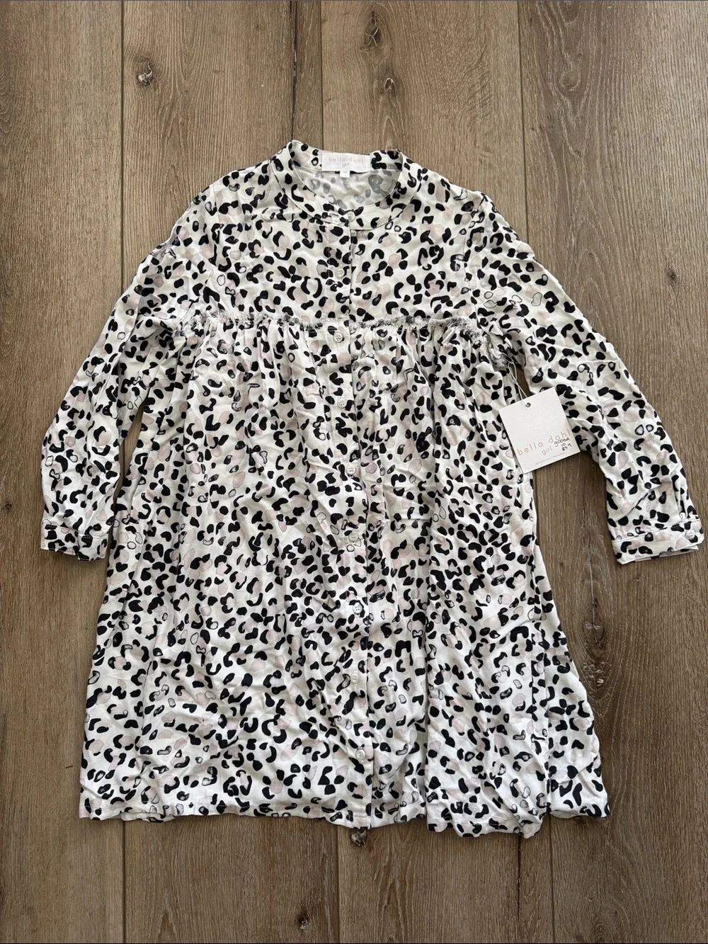 Bella Dahl Girl Leopard Print Button-Front Dress - Black & Cream